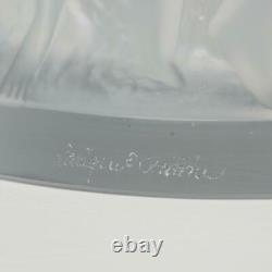 Lalique France Bacchantes Frosted Glass Vase, 9.75 Signed
