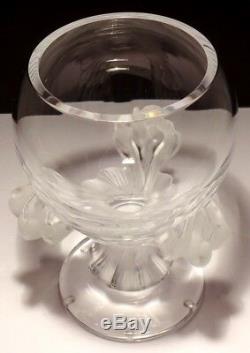 Lalique France Bagheera Lions Paw Crystal Vase / Bowl 8 1/2 Tall Marked