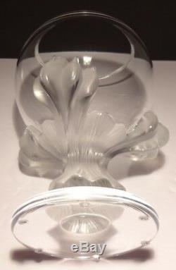 Lalique France Bagheera Lions Paw Crystal Vase / Bowl 8 1/2 Tall Marked