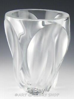 Lalique France Crystal 10.5 LARGE CLEAR & FROSTED VASE #12289 INGRID Mint