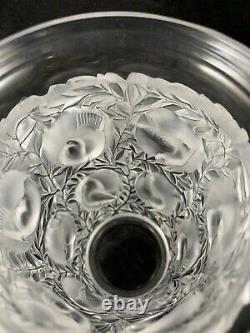 Lalique France Crystal BAGATELLE SPARROW BIRDS VASE