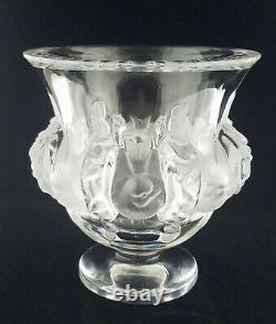 Lalique France Crystal Dampierre Bird Sparrows Vase, 4 3/4, France