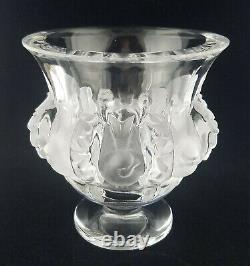 Lalique France Crystal Dampierre Bird Sparrows Vase, 4 3/4, France