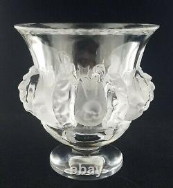 Lalique France Crystal Dampierre Bird Sparrows Vase, 4 3/4, France