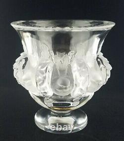 Lalique France Crystal Dampierre Bird Sparrows Vase, 4 3/4, France