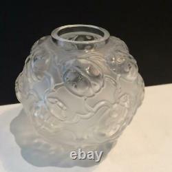 Lalique France Crystal Lady Bug Vase Signed E4254