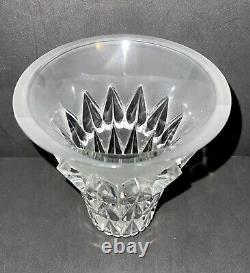 Lalique France Feuilles Frosted Crystal Vase Leaf Design