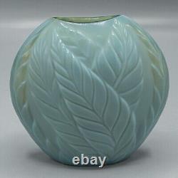 Lalique France Filicaria Crystal Vase Opalescent Green 4 1/2- FREE USA SHIPPING