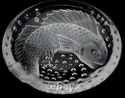 Lalique France French Art Glass Concareau Fish Cigar Ash Tray Ashtray Bowl Vase