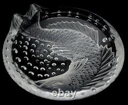 Lalique France French Art Glass Concareau Fish Cigar Ash Tray Ashtray Bowl Vase