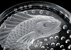 Lalique France French Art Glass Concareau Fish Cigar Ash Tray Ashtray Bowl Vase