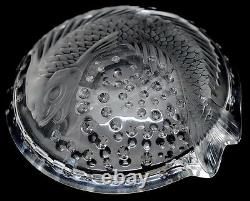 Lalique France French Art Glass Concareau Fish Cigar Ash Tray Ashtray Bowl Vase