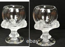 Lalique French Crystal Bagheera Lion's Paw Vase Mint Condition Signed Authentic