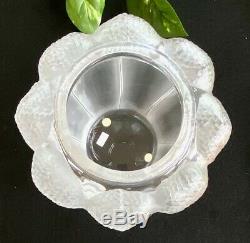 Lalique French Crystal Bali Vase Mint signed Authentic and Corgeous