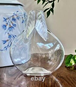 Lalique French Crystal Osumi Vase MINT signed 7.5 Tall