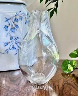 Lalique French Crystal Osumi Vase MINT signed 7.5 Tall