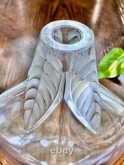 Lalique French Crystal Osumi Vase MINT signed 7.5 Tall