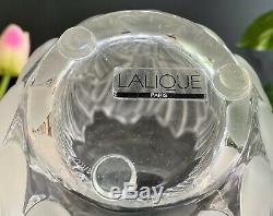 Lalique French Crystal Sandrift Vase No Damage Signed Authentic 8 Tall