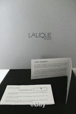 Lalique French Crystal Sandrift Vase Signed with Box and Paperwork, #121500
