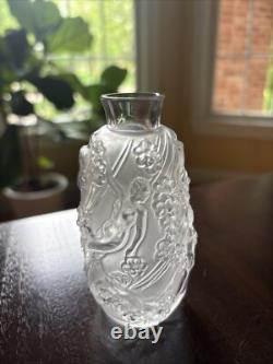 Lalique French Glass Femme Fleurs Bud Vase 4 / 10cm Woman & Flowers- Mint