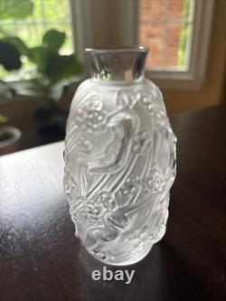 Lalique French Glass Femme Fleurs Bud Vase 4 / 10cm Woman & Flowers- Mint