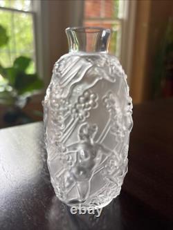 Lalique French Glass Femme Fleurs Bud Vase 4 / 10cm Woman & Flowers- Mint