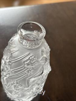 Lalique French Glass Femme Fleurs Bud Vase 4 / 10cm Woman & Flowers- Mint