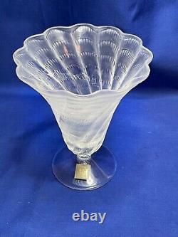 Lalique French art glass Lucie shell pattern vase