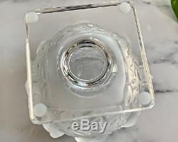 Lalique Frosted Crystal Elizabeth Vase Mint Signed Authentic Excellent Quality