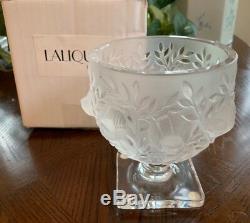 Lalique Frosted Crystal Elizabeth Vase Mint Signed Authentic Excellent Quality