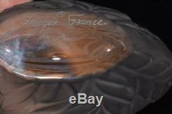 Lalique Frosted Crystal Filicaria Foliate Vase Signed -4.5H Mint in Box