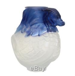 Lalique Imperial Dragon Vase Frosted Crystal & Blue Edition of 99 MSRP $42,000