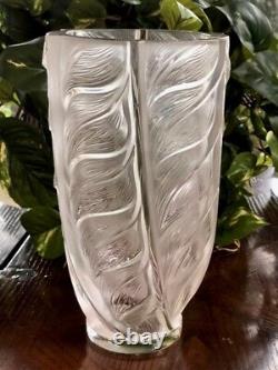 Lalique Liseron Vase Signed and Guaranteed Authentic 9.25 Tall MINT