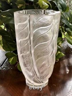 Lalique Liseron Vase Signed and Guaranteed Authentic 9.25 Tall MINT