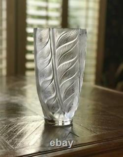 Lalique Liseron Vase Signed and Guaranteed Authentic 9.25 Tall MINT