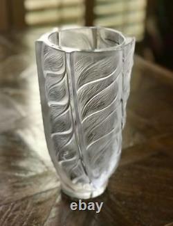 Lalique Liseron Vase Signed and Guaranteed Authentic 9.25 Tall MINT