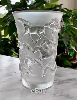 Lalique Mustang Vase Great Condition Signed Authentic Retails for $895