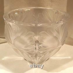 Lalique Noailles Frosted Crystal Art Glass Vase French 20th Century MInt Nice