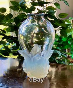 Lalique Opalescent Peonies Vase Mint Numbered Limited Edition with Box