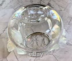 Lalique Orchidee (Orchid) Vase Clear Crystal with attached Opalescent Orchids