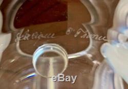 Lalique Orchidee (Orchid) Vase Clear Crystal with attached Opalescent Orchids