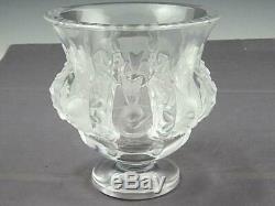 Lalique Paris Crystal Glass Dampierre Vase Birds and Vines