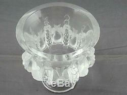 Lalique Paris Crystal Glass Dampierre Vase Birds and Vines