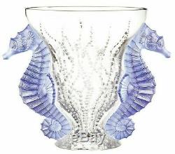 Lalique Poséidon Vase Limited Edition Of 99 Pieces Blue Lavender Dichroic Crysta