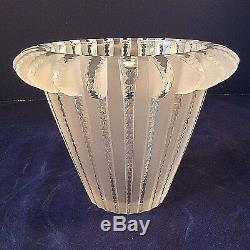 Lalique Royat Crystal Art Deco Clear Frosted Design R Lalique 150th Anniv France