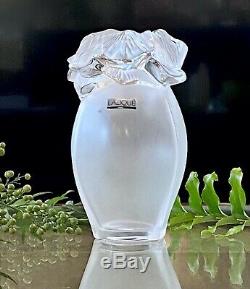 Lalique Saint Barth Vase Signed Mint Condition French Crystal 8.75 Tall