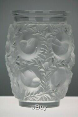 Lalique Signed Crystal Vase Bagatelle 12 Love Birds in Foliage Made in France