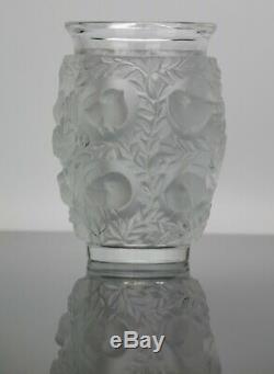 Lalique Signed Crystal Vase Bagatelle of Love Birds in Foliage Made in France