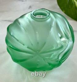 Lalique Soliflore Vase in Light Turquoise Crystal New and Unused Condition