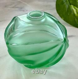 Lalique Soliflore Vase in Light Turquoise Crystal New and Unused Condition